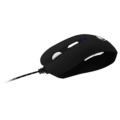 Mars Gaming MMHA1 - Ratón gaming para PC (3200 DPI, sensor óptico, iluminación LED blanca, 6 botones gaming, ergonómico, ambidiestro), color negro