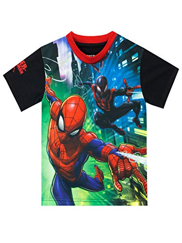 Marvel Camiseta de Manga Corta para niños El Hombre Araña Multicolor 10-11 Años