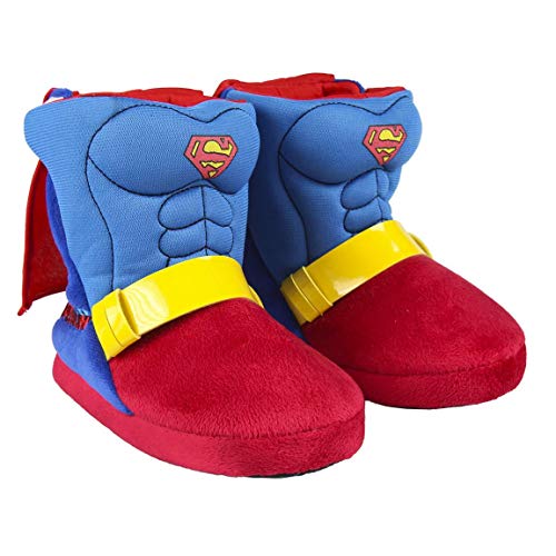 Marvel Superman Zapatillas de Estar por Casa para Niños, Pantuflas Suaves, Cálidas y Acogedoras, Zapatillas 3D Súper Divertidas, Diseño Fácil de Poner, Regalo para Niños! Talla 30/31