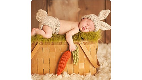 Matissa recién Nacido Baby Girl/Boy Crochet Knit Costume Foto Fotografía Prop Sombreros Trajes (Zumo de Zanahoria)
