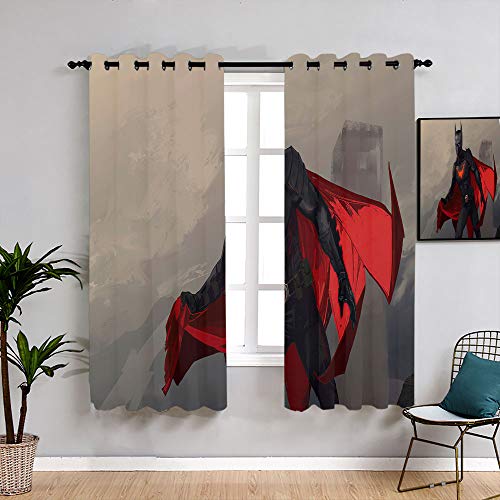 Matt Flowe Batman Beyond - Cortina de dibujos animados para sala de estar, ventana, cortina para dormitorio, sala de estar, cocina, 42 x 45 cm