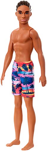 Mattel Barbie - Ken Beach Dark Skin Doll with Swim Pants (GHW44)