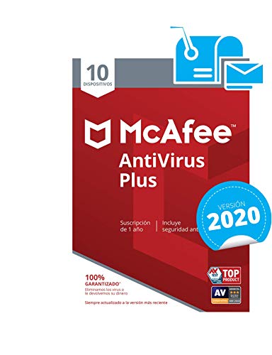 McAfee AntiVirus Plus 2020 - Antivirus | 10 Dispositivos | Suscripción de 1 año | PC/Mac/Android/Smartphones | Código de activación por correo