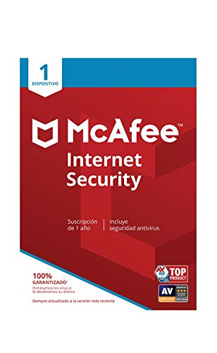 McAfee Internet Security 2019 - Antivirus, PC/Mac/Android/Smartphones, 1 Dispositivo, Suscripción de 1 año Código de activación por correo