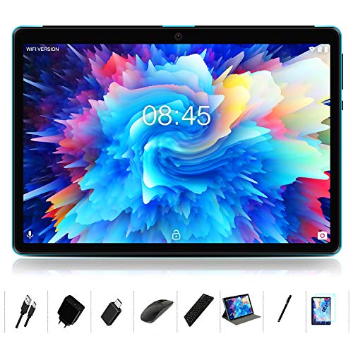 MEBERRY Tablet 10 Pulgadas Android 10.0-con Procesador de Octa-Core Ultrar Rápido Tablets 4GB RAM+64GB ROM - Certificación Google gsm - 8000mAh|WI-FI|Bluetooth|GPS|Type-C (5.0+8.0 MP Cámara) - Bleu