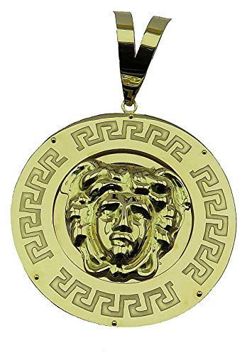 MegaJoyas Colgante Circular Oro de Ley 18 Klts con Greca y Medusa. MegaJoyas Colgante Circular Oro de Ley 18 Klts con Greca y Medusa.