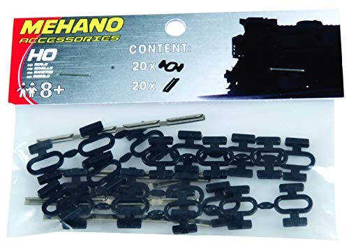 Mehano- Set Conectores de Carril y Clips, Color Nero, h0 (F246) Mehano- Set Conectores de Carril y Clips, Color Nero, h0 (F246)