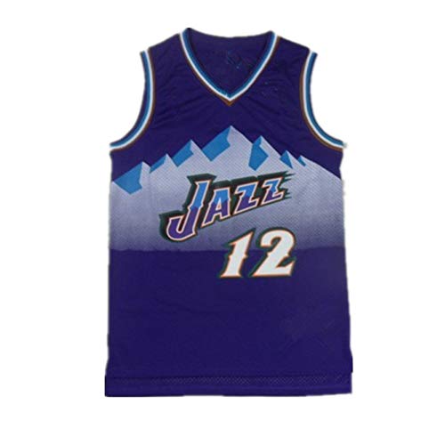 MEIBAO Camiseta De Baloncesto para Hombre Vintage, Jǒhn Stǒcktǒn # 12 Jǎzz Legend Ropa De Baloncesto Malla Bordada Camisetas De Baloncesto Swingman Camisetas Deportivas Purple-S