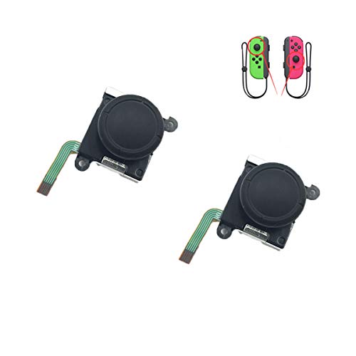 Meijunter 2PCS Analógico Joystick para Nintendo Switch Joy-Con - Reemplazo Izquierda y Derecha Analógico Controlador Balancín Rod Stick con Gorra Kit