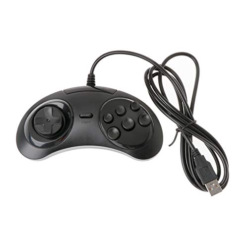Meipai - Mando USB clásico de 6 botones para mando de juegos compatible con SEGA/MD2/