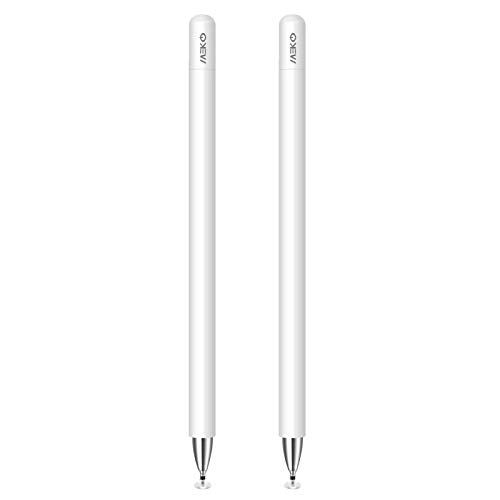 MEKO 2 unidades de lápiz óptico 2 en 1 Stylus Pen universal lápiz táctil 100% compatible con todas las tabletas táctiles iPhone iPad Surface Huawei etc. Tapa magnética (blanco) MEKO 2 unidades de lápiz óptico 2 en 1 Stylus Pen universal lápiz táctil 100% compatible con todas las tabletas táctiles iPhone iPad Surface Huawei etc. Tapa magnética (blanco)