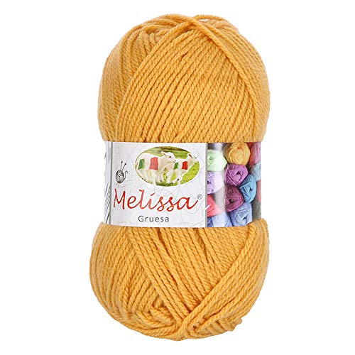Melissa Hilo 100% Acrilico Ovillo de Lana (115m 100g * 1=50g * 2) Premium para DIY Tejer y Ganchillo, Certificado OEKO-TEX Standard 100,Agujas Talla 5(1/2)-6(1/2),Amarillo 1,Enviado desde Europa Melissa Hilo 100% Acrilico Ovillo de Lana (115m 100g * 1=50g * 2) Premium para DIY Tejer y Ganchillo, Certificado OEKO-TEX Standard 100,Agujas Talla 5(1/2)-6(1/2),Amarillo 1,Enviado desde Europa
