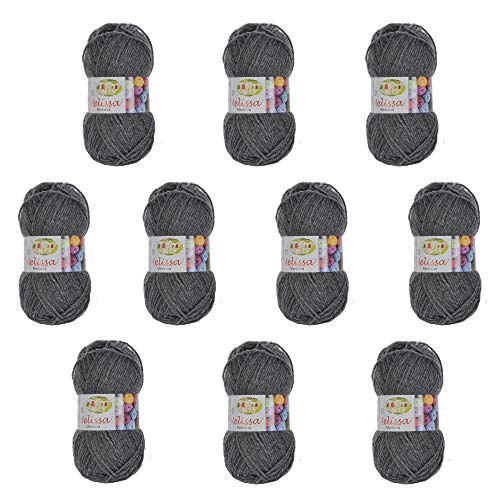 Melissa Hilo Acrílico Ovillo de Lana (200m 100g *10)Premium para DIY Tejer y Ganchillo,Certificado OEKO-TEX Standard 100,agujas talla 4(1/2)-5,Gris V39,Mediana,Enviado desde Europa Melissa Hilo Acrílico Ovillo de Lana (200m 100g *10)Premium para DIY Tejer y Ganchillo,Certificado OEKO-TEX Standard 100,agujas talla 4(1/2)-5,Gris V39,Mediana,Enviado desde Europa