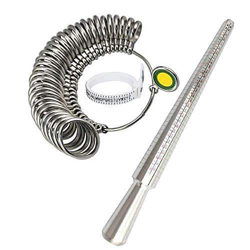 Meowoo Medidor Anillos Dedo Ring Sizer Indicador Medición Palo Metal Anillo Joyería Kit Tamaño A-Z(Metal) Meowoo Medidor Anillos Dedo Ring Sizer Indicador Medición Palo Metal Anillo Joyería Kit Tamaño A-Z(Metal)