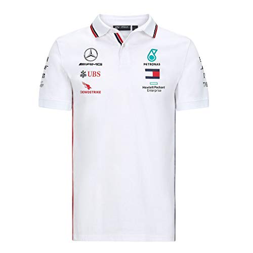 Mercedes-Benz Mercedes AMG Petronas Team Poloshirt Camisa de Polo, Blanco, Blanca, M para Hombre