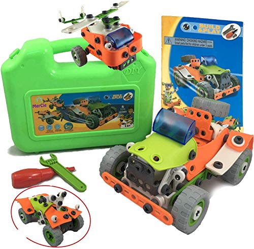 MerCie Bloques de construcción 5 en 1 | 161 Piezas para construirte un Auto 4x4, avión, helicóptero, Moto y Robot| Juguete de ingeniería para niños 5 6 7 8 9 10+ años | Gran Regalo para niños y niñas MerCie Bloques de construcción 5 en 1 | 161 Piezas para construirte un Auto 4x4, avión, helicóptero, Moto y Robot| Juguete de ingeniería para niños 5 6 7 8 9 10+ años | Gran Regalo para niños y niñas