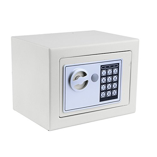 Meykey Caja Fuerte Electrónica Caja Fuerte Seguridad 230X170X170 mm, Blanco