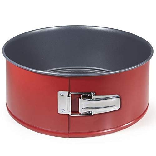 MGE - Molde Desmontable Alto - Molde para Bizcochos - Recubrimiento Antiadherente - Rojo - Ø 24 x 10 cm MGE - Molde Desmontable Alto - Molde para Bizcochos - Recubrimiento Antiadherente - Rojo - Ø 24 x 10 cm