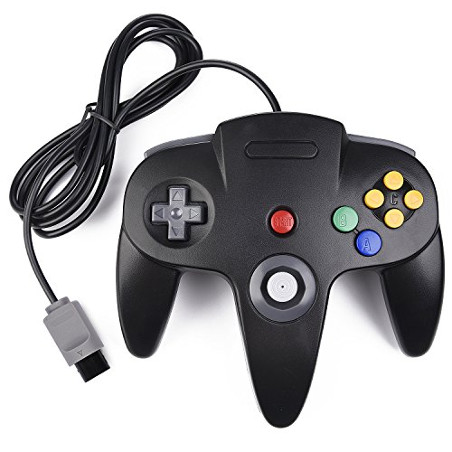 miadore Controlador Joypad N64 Retro de 64 bits Controlador de Gamepad con Cable Joystick para la Consola N64 Sistema N64, Negro