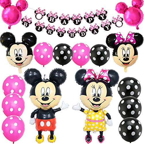 Mickey Party Globos, FANDE Decoraciones de cumpleaños de Mickey Mouse, Mickey y Minnie Party Decorations Fiesta de cumpleaños de Mickey Mouse con Globos Rojos Mickey Party Globos, FANDE Decoraciones de cumpleaños de Mickey Mouse, Mickey y Minnie Party Decorations Fiesta de cumpleaños de Mickey Mouse con Globos Rojos