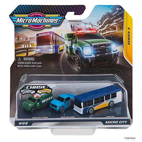 Micro Machines Paquete de Inicio, Ciudad - Incluye 3 vehículos, autobuses y Camiones, Posibilidad de Algo Raro - colección de Coches de Juguete Micro Machines Paquete de Inicio, Ciudad - Incluye 3 vehículos, autobuses y Camiones, Posibilidad de Algo Raro - colección de Coches de Juguete