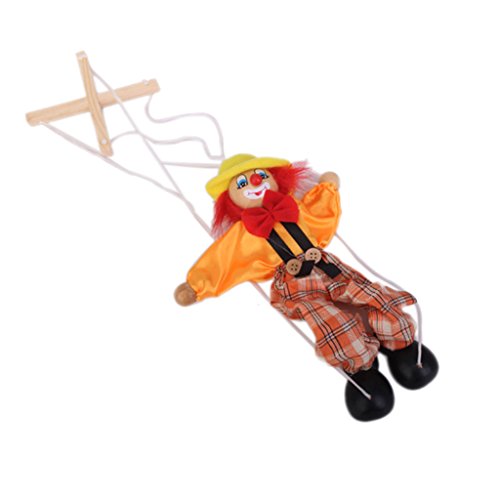 Milageto 1 Pieza de Marioneta de Payaso de Madera Divertida Encantadora para Niños Juguetes de Juego Preescolar Nuevo