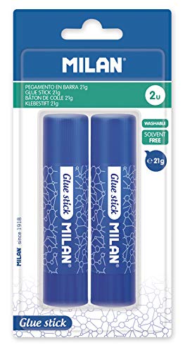MILAN Blister 2 Barras Pegamento 21gr, multicolor, único MILAN Blister 2 Barras Pegamento 21gr, multicolor, único