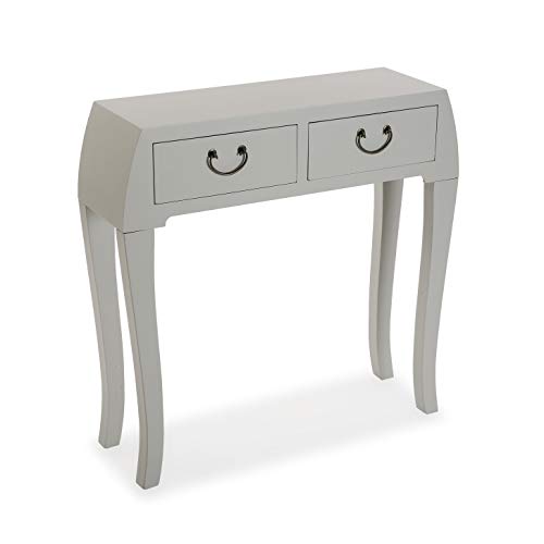Mimma 21600053 Mesa Consola recibidor con 2 cajones Kioto Gris, Madera, 80 x 25 x 80 cm Mimma 21600053 Mesa Consola recibidor con 2 cajones Kioto Gris, Madera, 80 x 25 x 80 cm