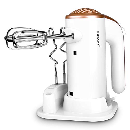 Mimore Sokany Batidoras de Varillas 5 Velocidades 500w Batidora de Repostería con una Base de Pie, 2 Batidores y 2 Ganchos de Masa de Acero Inoxidable 304, Botón Expulsor Blanco Mimore Sokany Batidoras de Varillas 5 Velocidades 500w Batidora de Repostería con una Base de Pie, 2 Batidores y 2 Ganchos de Masa de Acero Inoxidable 304, Botón Expulsor Blanco