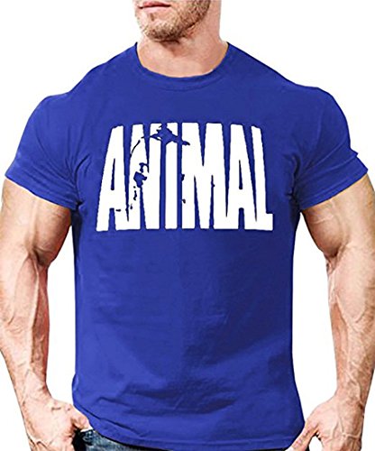 Minetom Verano Cuello Redondo Premium T-Shirt Hombre Camiseta para Hombre Básica De Manga Corta Fitness Sports Manga Corta Animal Imprimir tee (EU XL, Azul)
