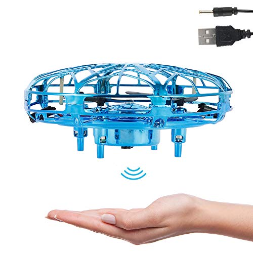 Mini Drone UFO con Luces LED Flying Ball para Niños Recargable UFO Drone Movimiento Control A Mano (Azul) Mini Drone UFO con Luces LED Flying Ball para Niños Recargable UFO Drone Movimiento Control A Mano (Azul)