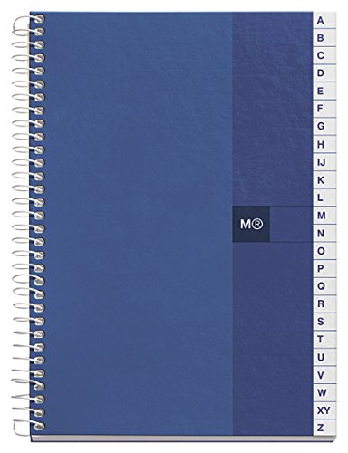 Miquelrius - Indice Cromatic, Tamaño 4º, 100 hojas, Cuadrícula 5 mm, Con Indice Alfabético, Tapa de cartoncillo color azul