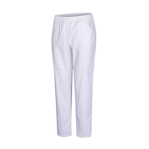 MISEMIYA - PANTALÓN Sanitarios Unisex Cintura ELÁSTICA Uniforme Laboral MÉDICO Enfermera Limpieza Veterinaria SANIDAD HOSTELERÍA- Ref.8312 - S, Blanco