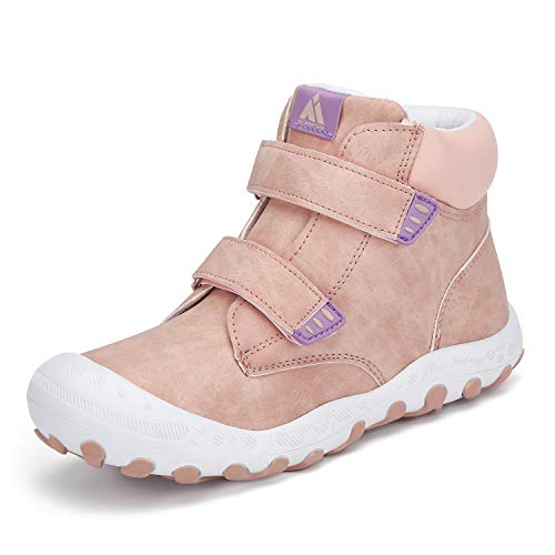 Mishansha Zapatos de trekking para niños, con cierre de velcro, para niñas, para exteriores, color Rosa, talla 24 EU