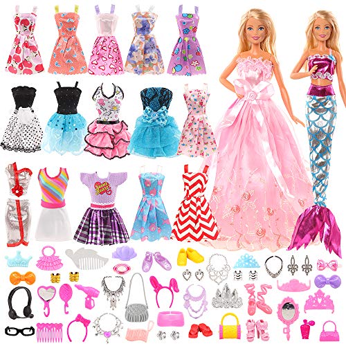 Miunana 15 Piezas Vestido Fashion Falda Mini Fiesta Ropas Casual + 40 Accesorios Estilo al Azar para 11.5 Pulgadas 28 -30 CM Muñeca Miunana 15 Piezas Vestido Fashion Falda Mini Fiesta Ropas Casual + 40 Accesorios Estilo al Azar para 11.5 Pulgadas 28 -30 CM Muñeca