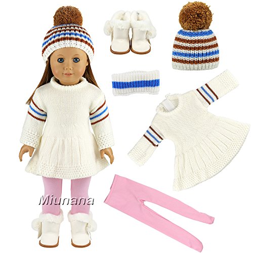 Miunana Ropas Vestidos para 16-18 Pulgadas Muñeca 42-46 cm American Girl Dolls (Vestido + Sombrero + Zapatos) Miunana Ropas Vestidos para 16-18 Pulgadas Muñeca 42-46 cm American Girl Dolls (Vestido + Sombrero + Zapatos)