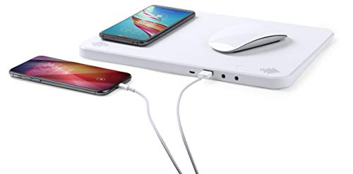 MKTOSASA - Alfombrilla Ratón Multifunción con Carga Inalámbrica y por Cable, 2 Altavoces Bluetooth 4.1 con 2W, Conexión Jack 3.5mm, Función Manos Libres y USB Recargable - 29.2x21x0.5 MKTOSASA - Alfombrilla Ratón Multifunción con Carga Inalámbrica y por Cable, 2 Altavoces Bluetooth 4.1 con 2W, Conexión Jack 3.5mm, Función Manos Libres y USB Recargable - 29.2x21x0.5