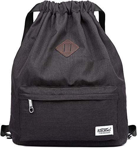 Mochila Cordon para Deportes KAUKKO Bolso Oxford Unisex para Nadar/Surfear/Viajar/Hacer Senderismo/Yoga (Negro) Mochila Cordon para Deportes KAUKKO Bolso Oxford Unisex para Nadar/Surfear/Viajar/Hacer Senderismo/Yoga (Negro)