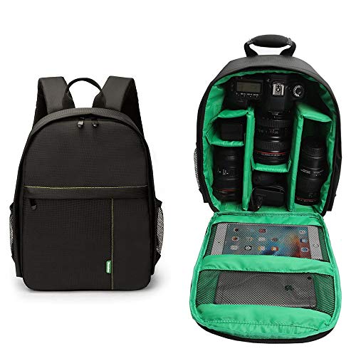 Mochila para cámara Digital, Bolsa para cámara de Gran Capacidad, Mochila Impermeable especializada para fotógrafos, Compatible con Canon Nikon Sony y cámara DSLR, Accesorios para trípode de Lente