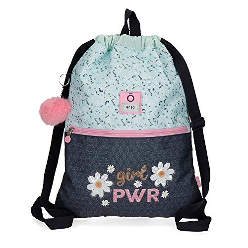 Mochila Saco Enso Girl Power, Azul, 35x46 cm