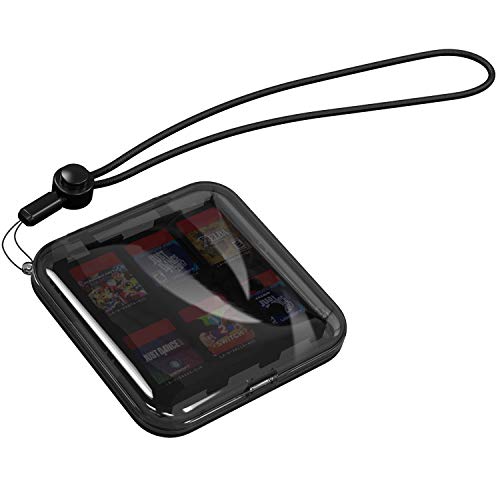 MoKo Caja Protectora Compatible con Tarjeta de Juego de Nintendo Switch, Bolsa PC Concha Dura Portátil con 12 Puestos de Cartucho de Juego, Estuche Transparente para Almacenar Game Cards - Negro