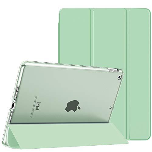 MoKo Funda para Nuevo iPad 8ª Gen 2020 / 7ª Generación 2019, iPad 10.2 Case, Ultra Delgado Función de Soporte Protectora Plegable Cubierta Inteligente Trasera Transparente, Verde