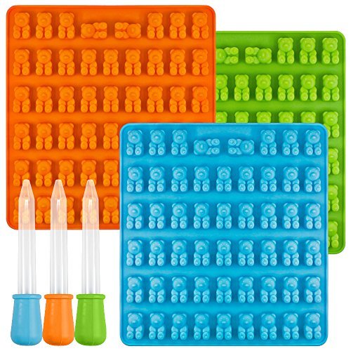 Moldes de silicona para dulces Y bandejas de cubitos de hielo, Senhai 3 paquetes Gomita Moldes de gelatina, Moldes De Chocolate, 153 gomoso Moldes de caramelo de oso con 3 gotas Moldes de silicona para dulces Y bandejas de cubitos de hielo, Senhai 3 paquetes Gomita Moldes de gelatina, Moldes De Chocolate, 153 gomoso Moldes de caramelo de oso con 3 gotas