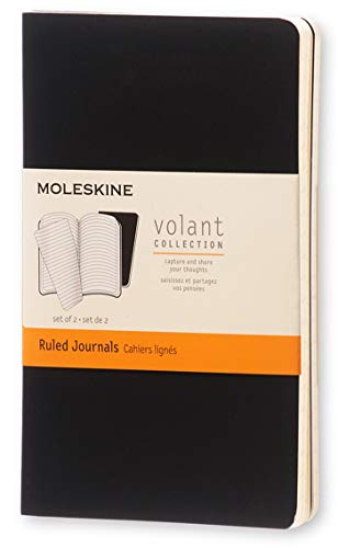 Moleskine - Cuaderno Volant Journal, Set de 2 Cuadernos con Páginas , Cubierta Blanda y Hojas Separables, Color Negro