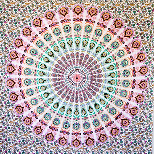 MOMOMUS Tapiz Mandala Bohemio - 100% Algodón, Grande, Multiuso - Plaid/Foulard/Tela/Colcha Ideal como Cubre Sofá/Cama - 210x230 cm, Rosa MOMOMUS Tapiz Mandala Bohemio - 100% Algodón, Grande, Multiuso - Plaid/Foulard/Tela/Colcha Ideal como Cubre Sofá/Cama - 210x230 cm, Rosa