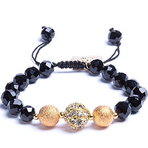 Momparler1870 Antonio MIRÓ Pulsera Ajustable Metal Dorado Piedras Preciosas Negras - Brazalete Elegante con Logotipo Grabado - Satisfacción Garantizada - Presentación en Bolsita para Regalo Momparler1870 Antonio MIRÓ Pulsera Ajustable Metal Dorado Piedras Preciosas Negras - Brazalete Elegante con Logotipo Grabado - Satisfacción Garantizada - Presentación en Bolsita para Regalo