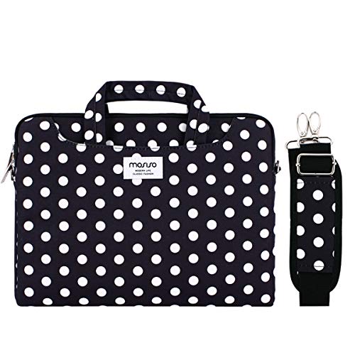 MOSISO Funda Protectora Compatible con 13-13.3 Pulgadas MacBook Air/MacBook Pro Retina/Surface Laptop/Book, Bolsa de Hombro Patrón Maletín Bandolera con Cinturón de Carro, Base Negro Puntos MOSISO Funda Protectora Compatible con 13-13.3 Pulgadas MacBook Air/MacBook Pro Retina/Surface Laptop/Book, Bolsa de Hombro Patrón Maletín Bandolera con Cinturón de Carro, Base Negro Puntos