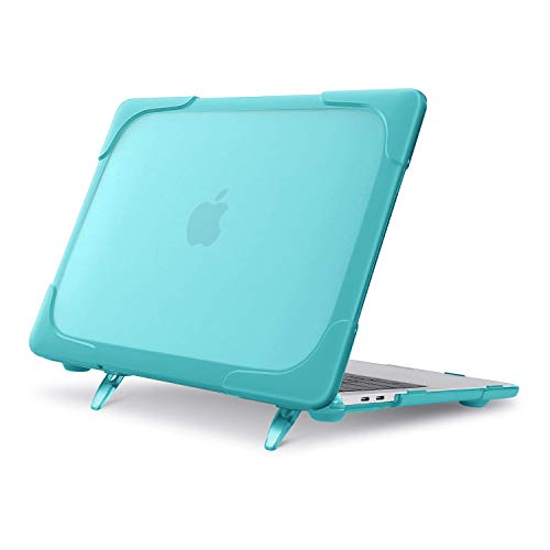 MOSISO MacBook Pro 13 Funda Dura, Tarea Pesada Carcasa Protectora de Plástico con Soporte Plegable Compatible con 2019 2018 2017 2016 MacBook Pro 13 USB-C A2159 A1989 A1706 A1708, Turquesa