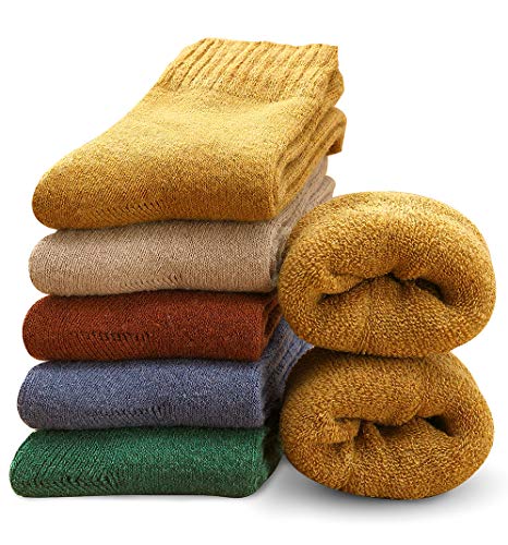 MOSOTECH Calcetines Termicos de Mujer, 5 Pares Calcetines de Lana Invierno Cálidos de Confort Casual,Talla única 35-41 MOSOTECH Calcetines Termicos de Mujer, 5 Pares Calcetines de Lana Invierno Cálidos de Confort Casual,Talla única 35-41