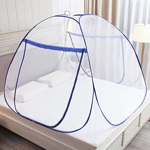 Mosquiteras desplegables para camas dobles, cremalleras de doble puerta mosquiteras portátiles para carpas instalación rápida y fácil sin productos químicos sin ganchos Mosquiteras desplegables para camas dobles, cremalleras de doble puerta mosquiteras portátiles para carpas instalación rápida y fácil sin productos químicos sin ganchos